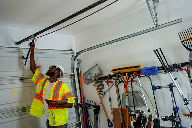 Professional Garage Door Panel Replacement technician working in Romeoville, IL